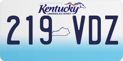 KY license plate 219VDZ