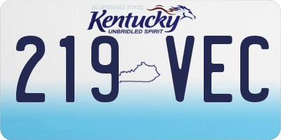 KY license plate 219VEC