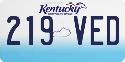 KY license plate 219VED