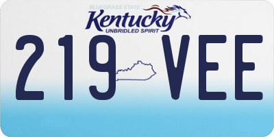 KY license plate 219VEE