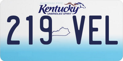 KY license plate 219VEL