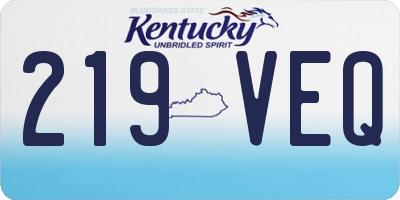 KY license plate 219VEQ