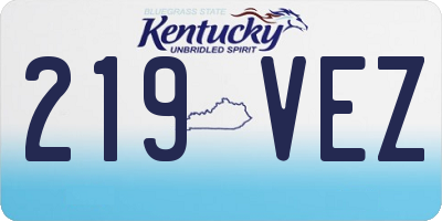 KY license plate 219VEZ