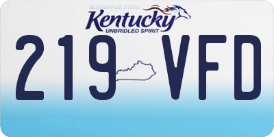 KY license plate 219VFD