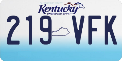KY license plate 219VFK