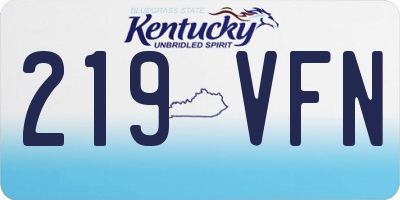 KY license plate 219VFN