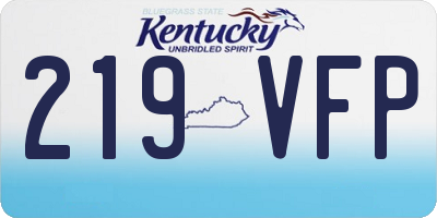 KY license plate 219VFP