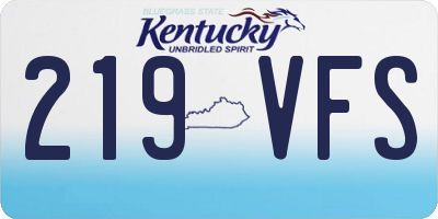 KY license plate 219VFS