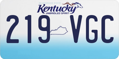 KY license plate 219VGC