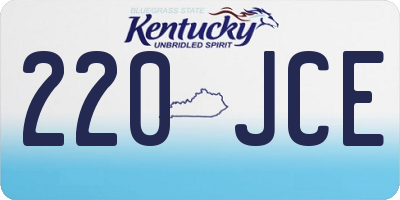 KY license plate 220JCE