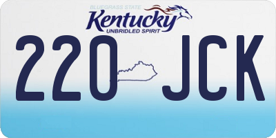 KY license plate 220JCK