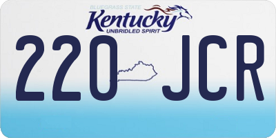 KY license plate 220JCR