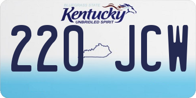 KY license plate 220JCW