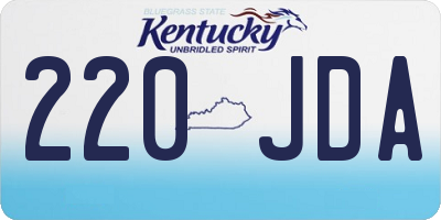 KY license plate 220JDA