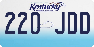KY license plate 220JDD