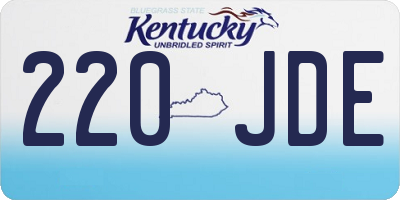 KY license plate 220JDE