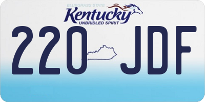 KY license plate 220JDF