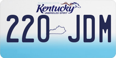 KY license plate 220JDM