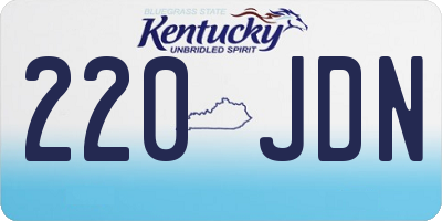KY license plate 220JDN