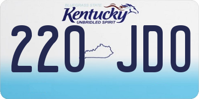 KY license plate 220JDO