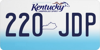 KY license plate 220JDP