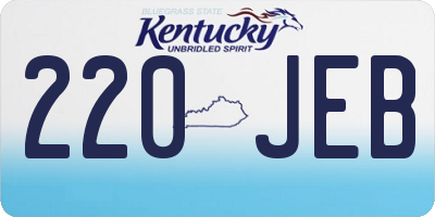 KY license plate 220JEB