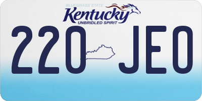 KY license plate 220JEO