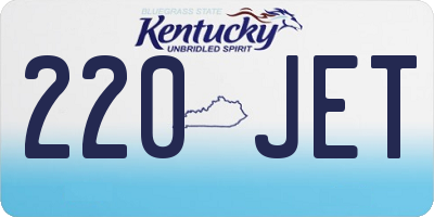 KY license plate 220JET