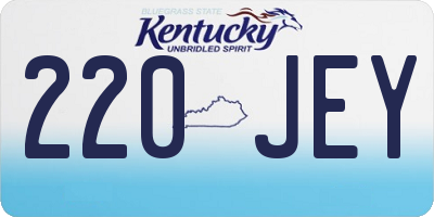 KY license plate 220JEY