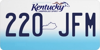 KY license plate 220JFM