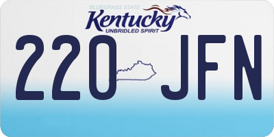 KY license plate 220JFN