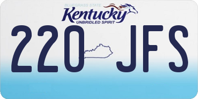 KY license plate 220JFS