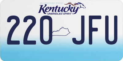 KY license plate 220JFU