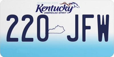 KY license plate 220JFW