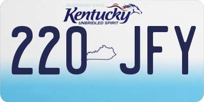 KY license plate 220JFY