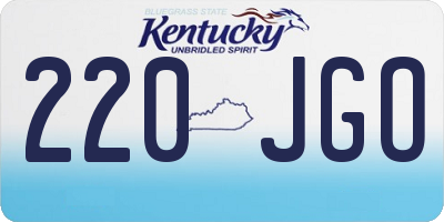 KY license plate 220JGO