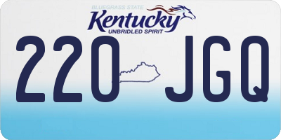 KY license plate 220JGQ