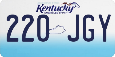 KY license plate 220JGY