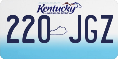 KY license plate 220JGZ
