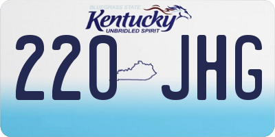 KY license plate 220JHG