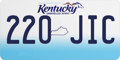 KY license plate 220JIC