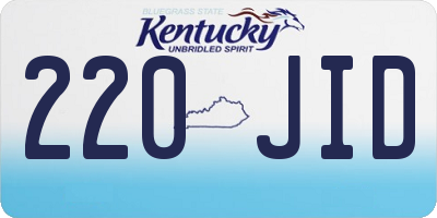 KY license plate 220JID
