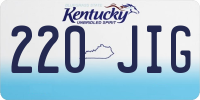 KY license plate 220JIG