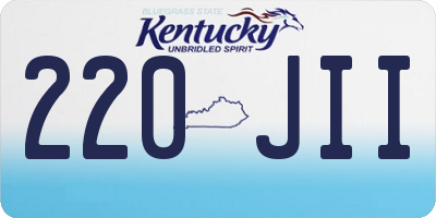 KY license plate 220JII