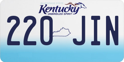 KY license plate 220JIN