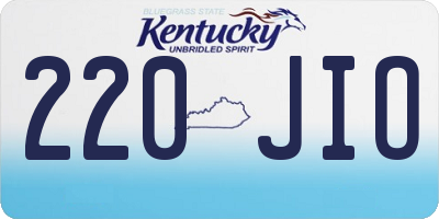 KY license plate 220JIO