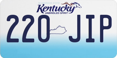 KY license plate 220JIP
