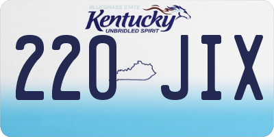 KY license plate 220JIX