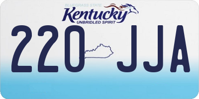 KY license plate 220JJA
