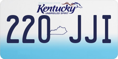 KY license plate 220JJI